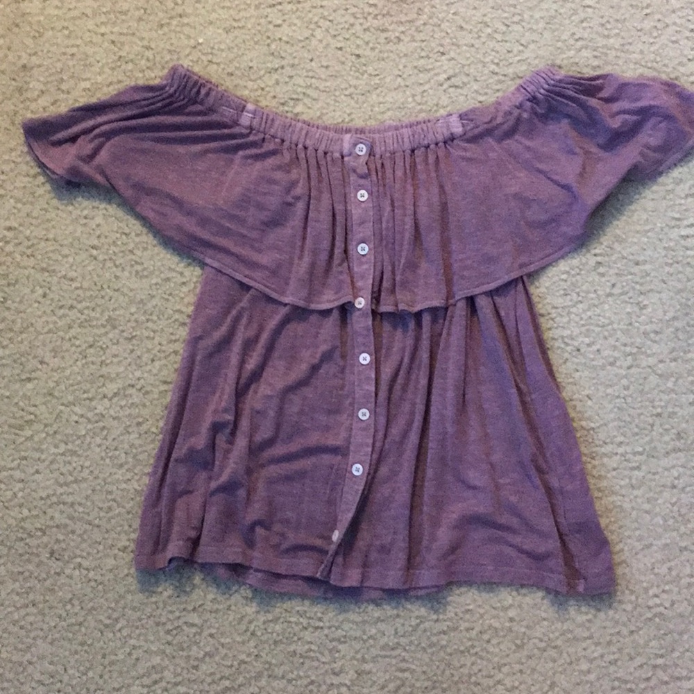 Pink/purple off the shoulder top